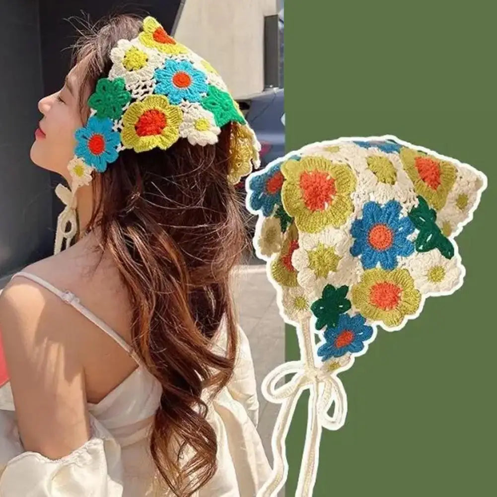 Korean Knitted Triangle Scarf Headband for Women | Summer
