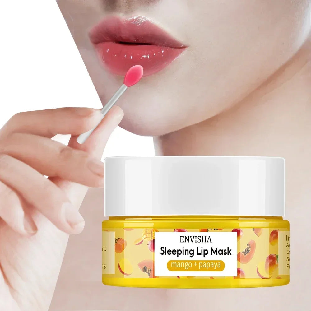 ENVISHA Peach Lip Sleep Mask – Overnight Moisturizing & Line-Fading 20g Lip Mask Peaceful Pleasures Health and Wellness