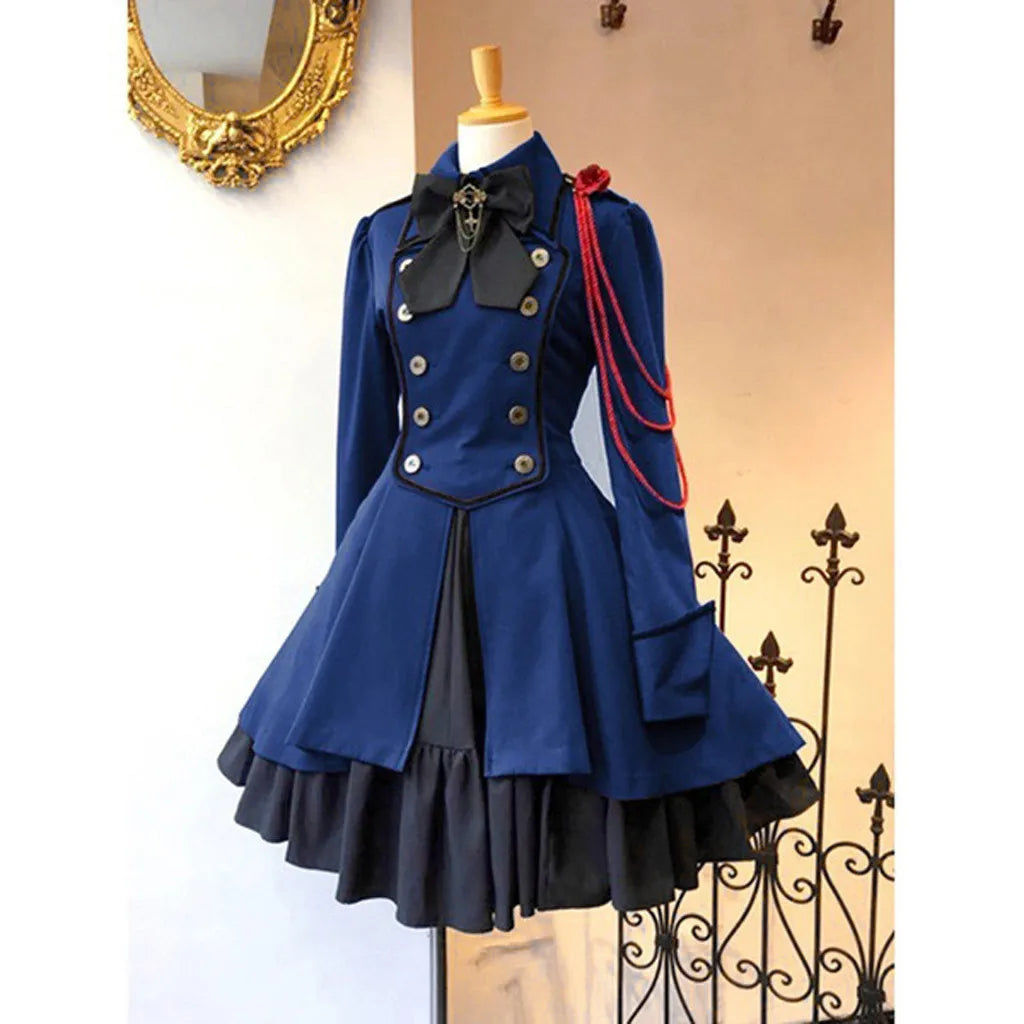 Medieval Gothic Lolita Dress – Vintage Ruffle Lace-Up Cosplay Gown