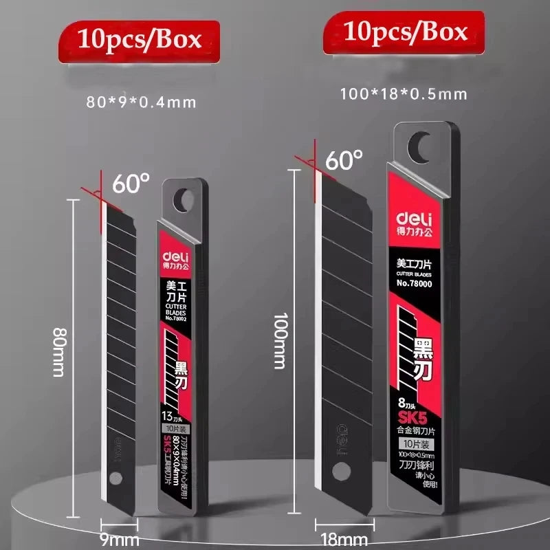 Deli Heavy Duty Utility Knife SK5 Steel 9mm/18mm Box Cutter
