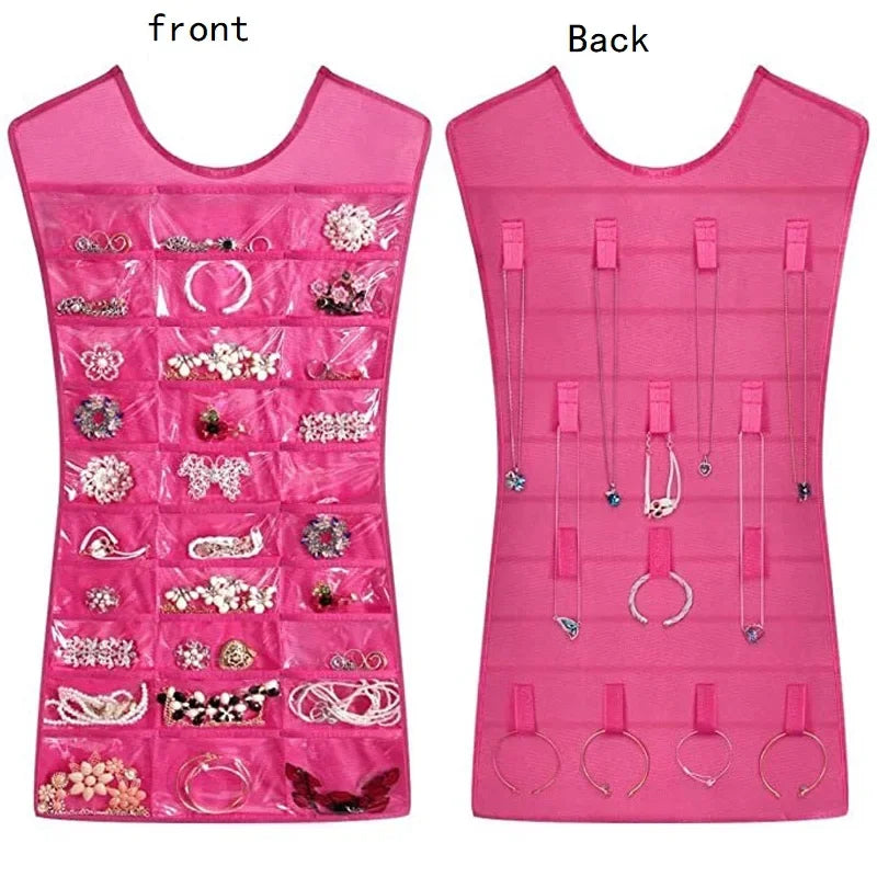 Hanging Jewelry Organizer Bag | Earring, Necklace & Ring Storage