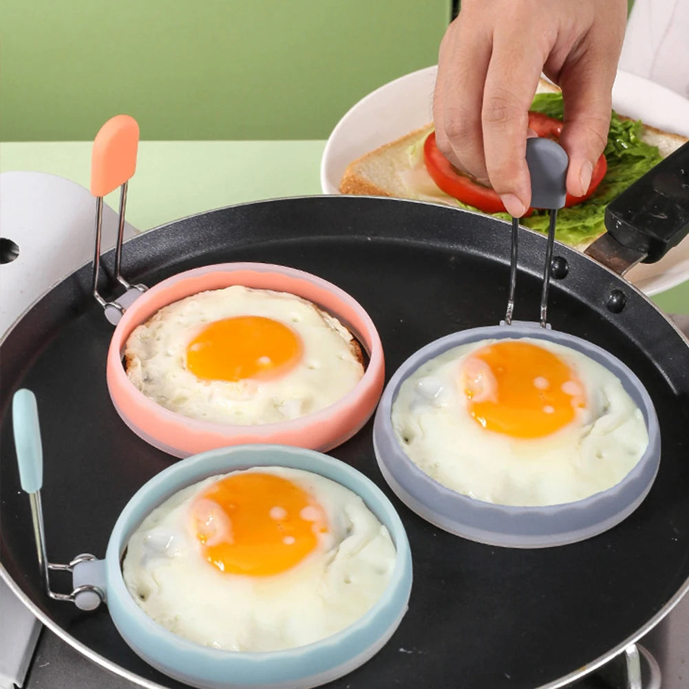 New Silicone Nylon Egg Ring Round Omelette Burger Patty Mold Translucent Frying Baking Practical Tool Sense of Ritual Egg Ring Peaceful Pleasures Health and Wellness