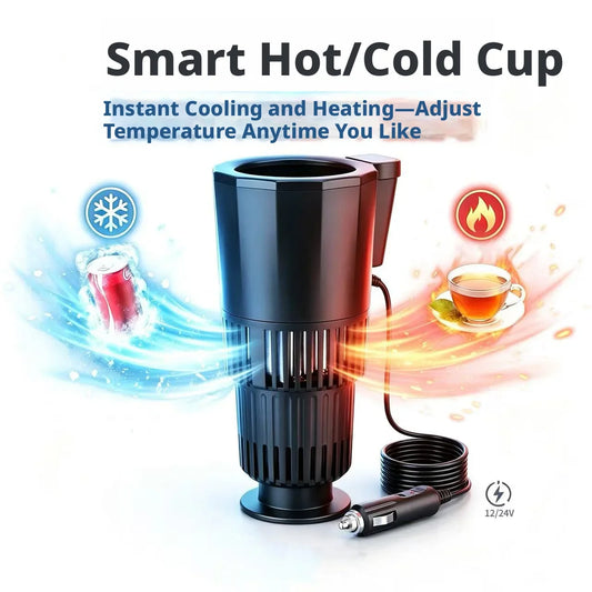 Smart Hot Cold Car Cup 12V 24V Vehicle Drink Chiller Warmer Portable Car Cup Holder Cooler Heater for Outdoor Driving Travel Peaceful Pleasures Health and Wellness