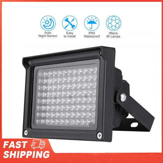 96 LEDS Night Vision Outdoor Waterproof Photography Lamp IR Peaceful Pleasures Health and Wellness