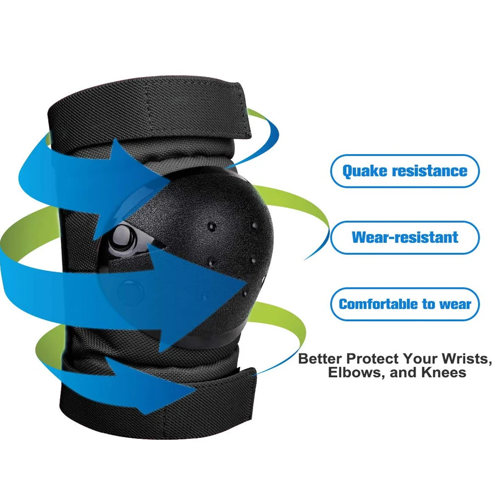 7-Piece Protective Gear Set: Adjustable Helmet & Knee Elbow Wrist Pads for Scooter, Skateboard, Cycling - Toddler to Youth Adult Peaceful Pleasures Health and Wellness