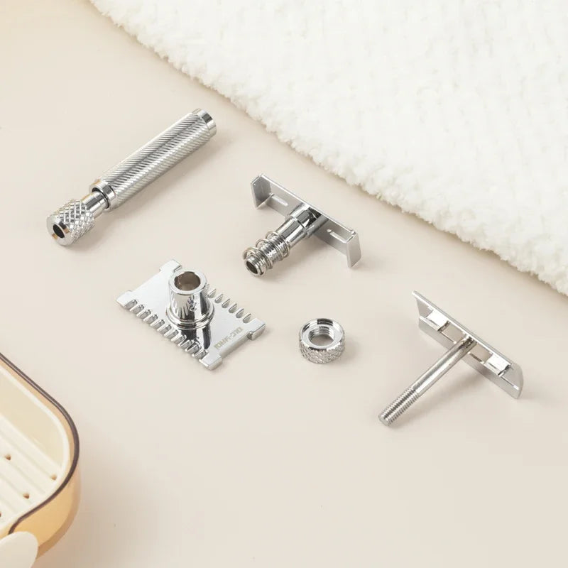 2026 Yaqi the FINAL CUT OC Adjustable Chrome Color Safety Razor for Men - Mens Grooming Classic Shaving Razor Peaceful Pleasures Health and Wellness