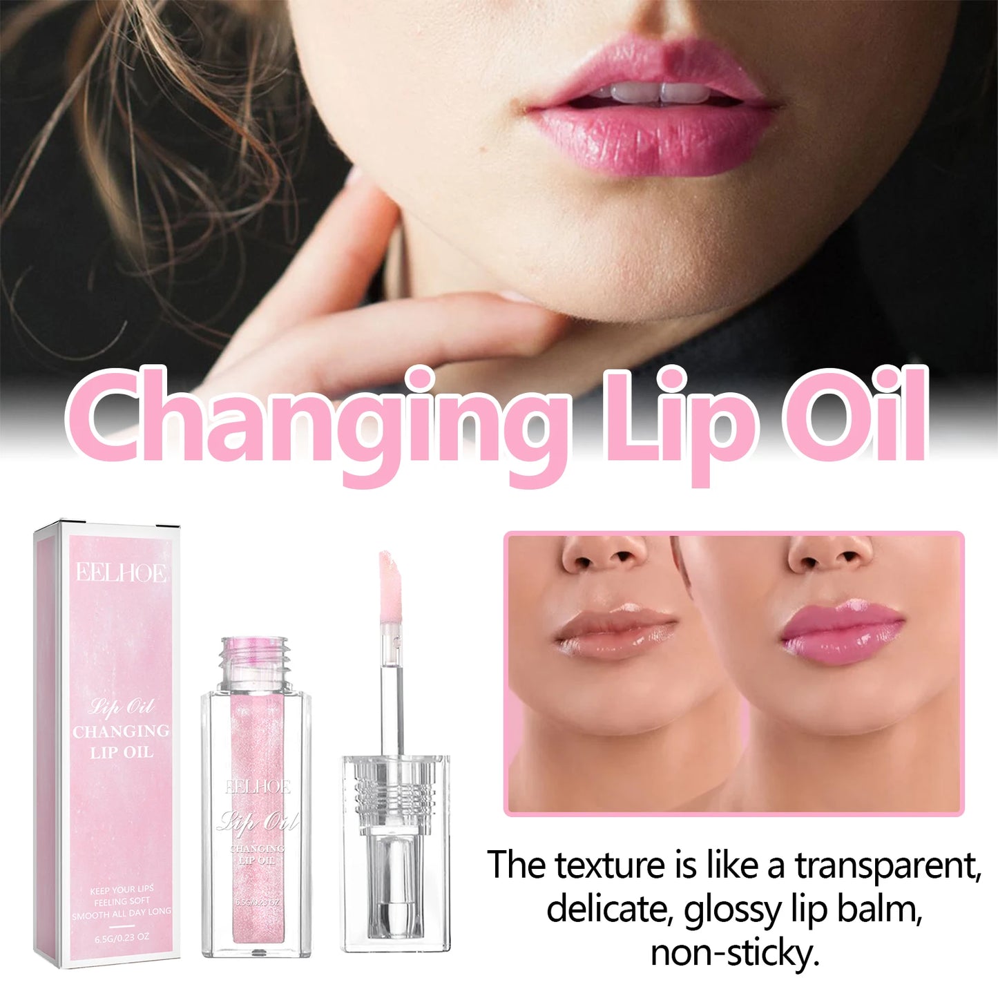 Color Changing Lip Oil – Hydrating & Smoothing Lip Treatment