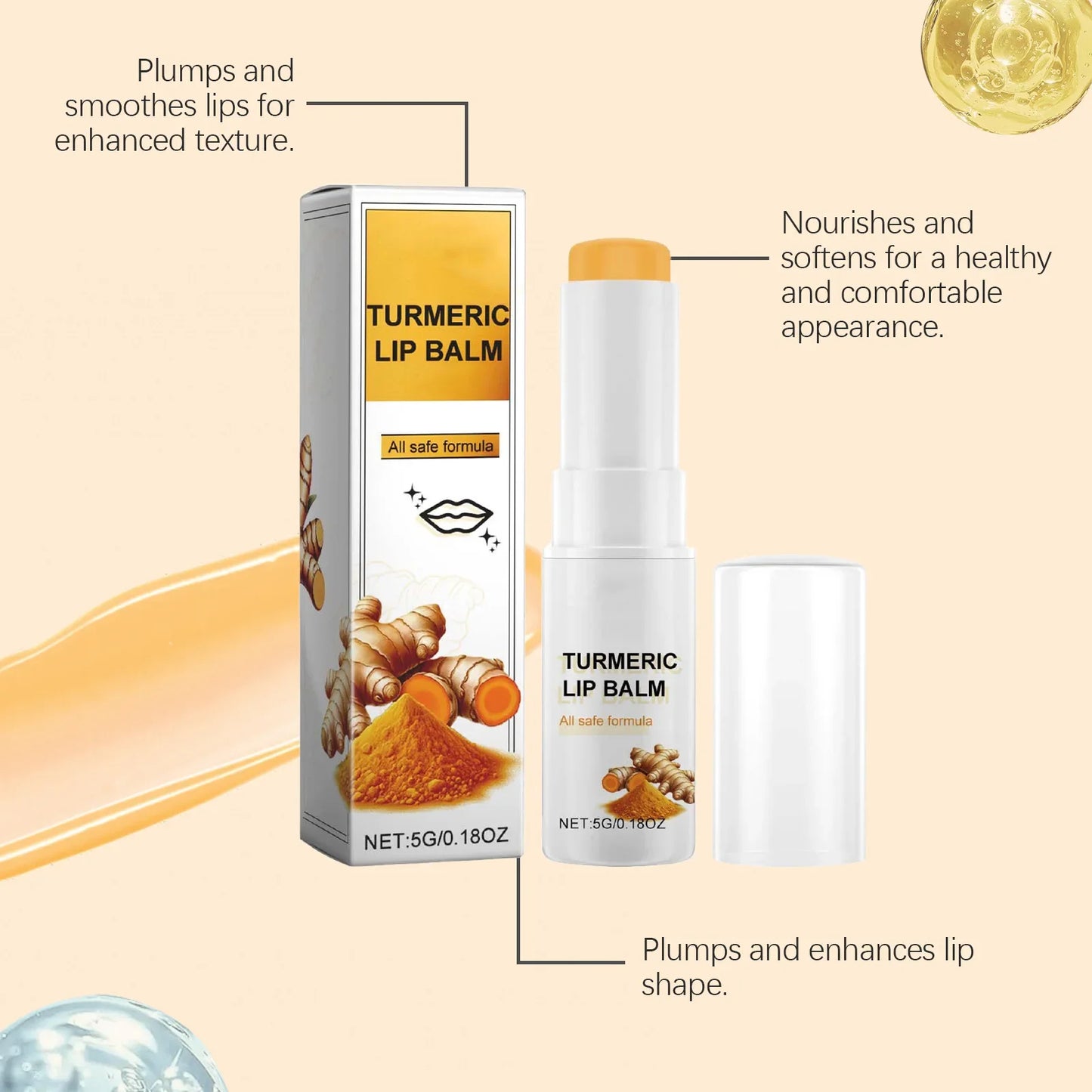 Collagen & Turmeric Lip Plumping Balm – Hydrate & Smooth