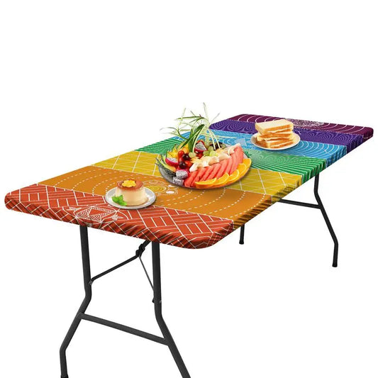 Geometric Fitted Picnic Table Cover | Windproof & Wipeable