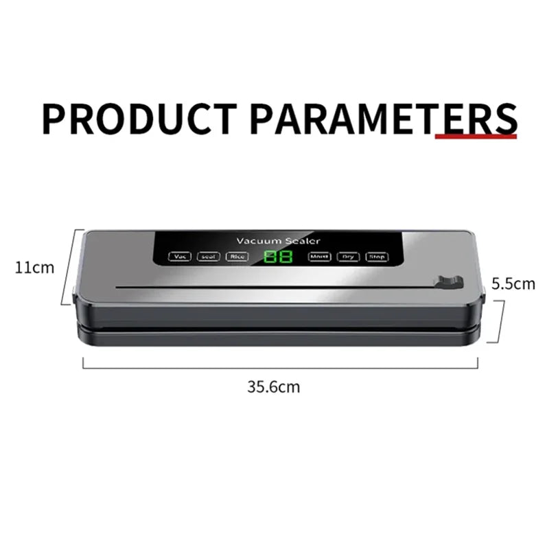 Electric Vacuum Sealer with Built-In Cutter | Dry & Wet Food