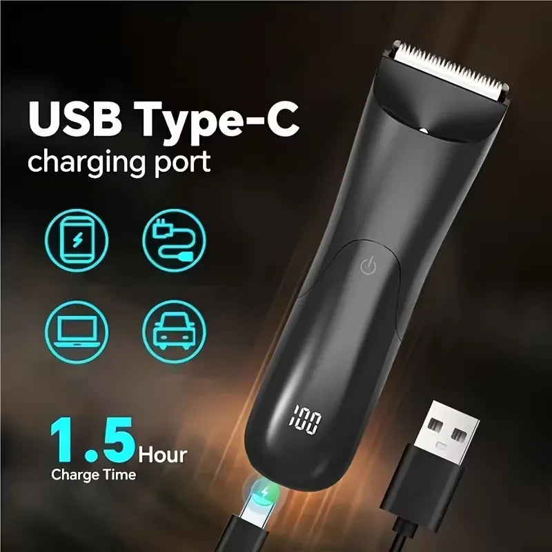 Men's All-In-One Electric Body Hair Trimmer & Beard Shaver