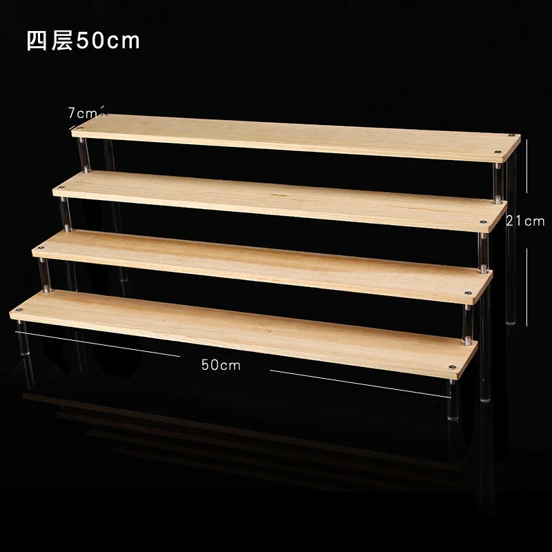 Wooden Multi-Layer Step Display Stand for Figures & Blind Box