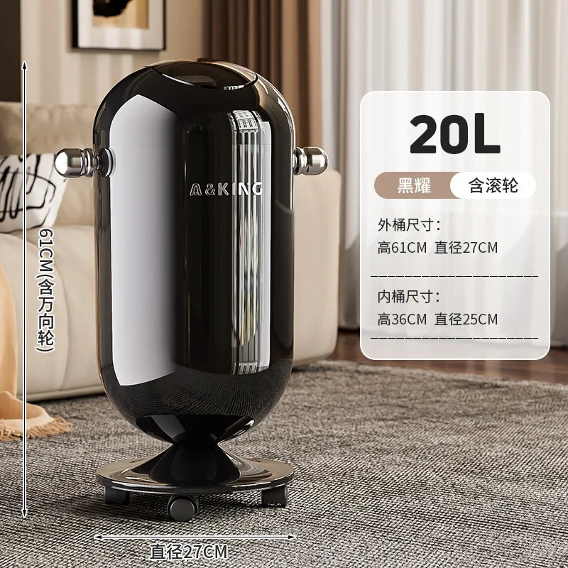 Touch-Free Stainless Steel Trash Can | Large Capacity Floating Lid