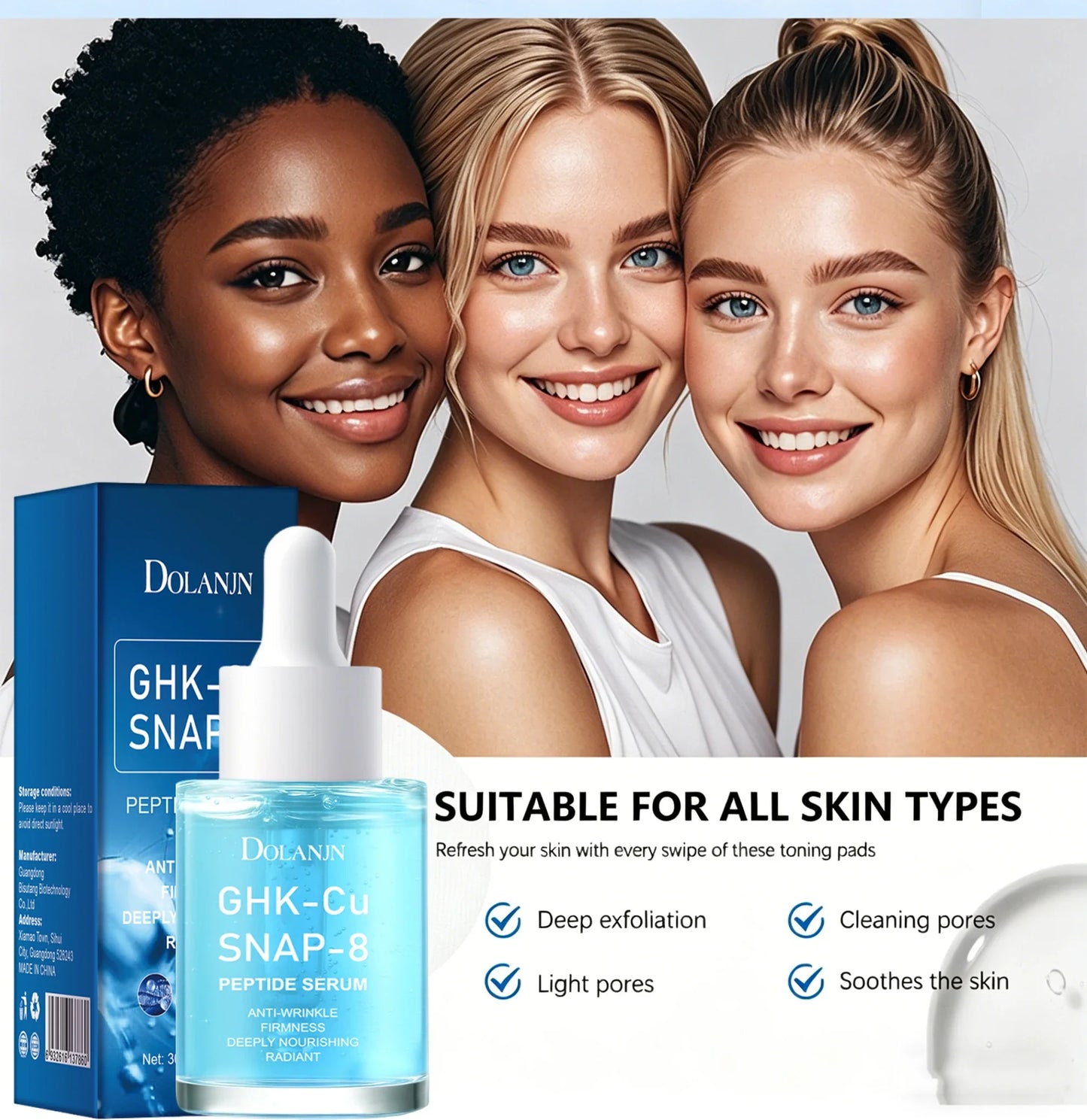 GHK-Cu Copper Peptide Serum SNAP-8 | Firming & Hydration