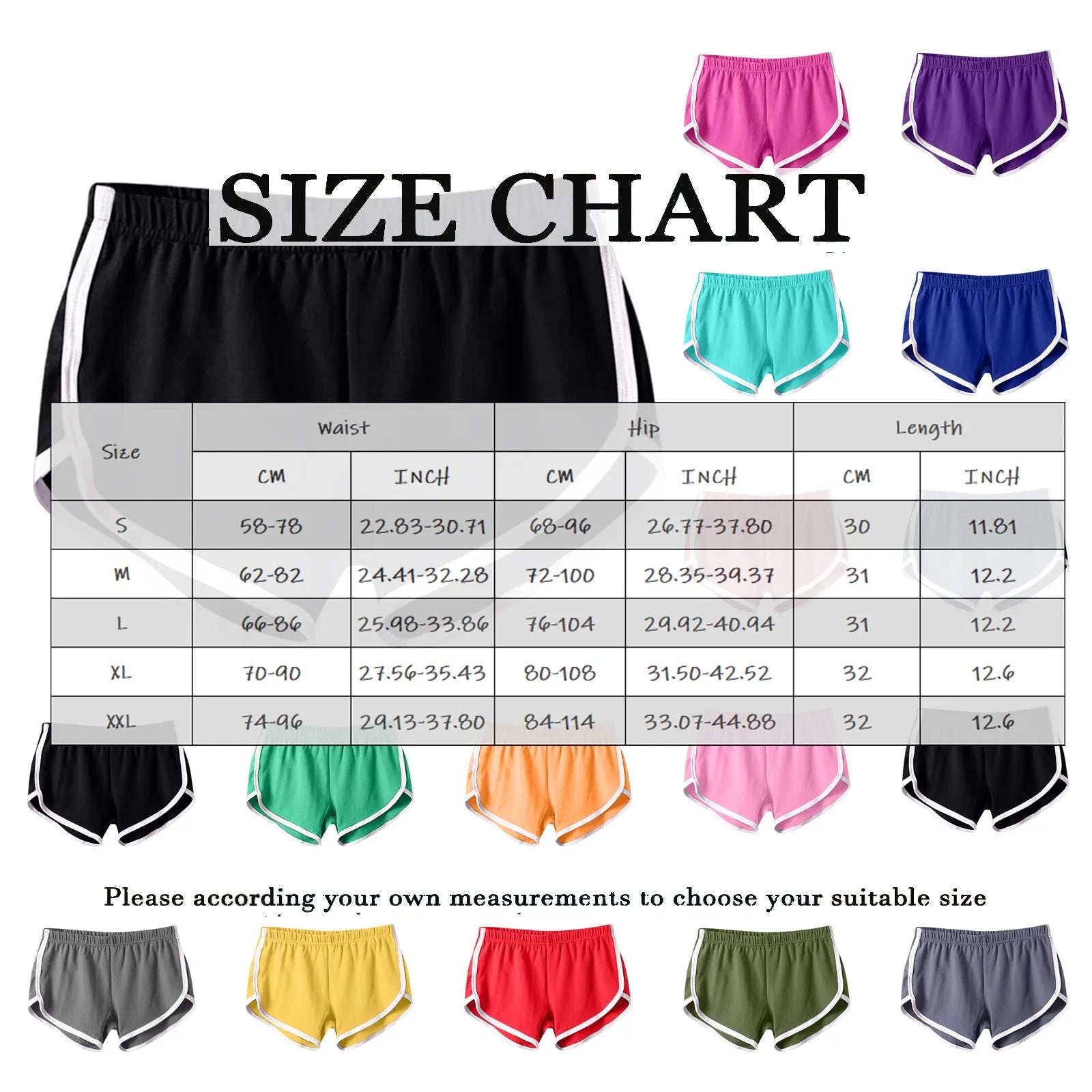 Sports Shorts Women Summer New Candy Color Anti Emptied Skinny Shorts Casual Lady Elastic Waist Beach Correndo Short Pants Peaceful Pleasures Health and Wellness