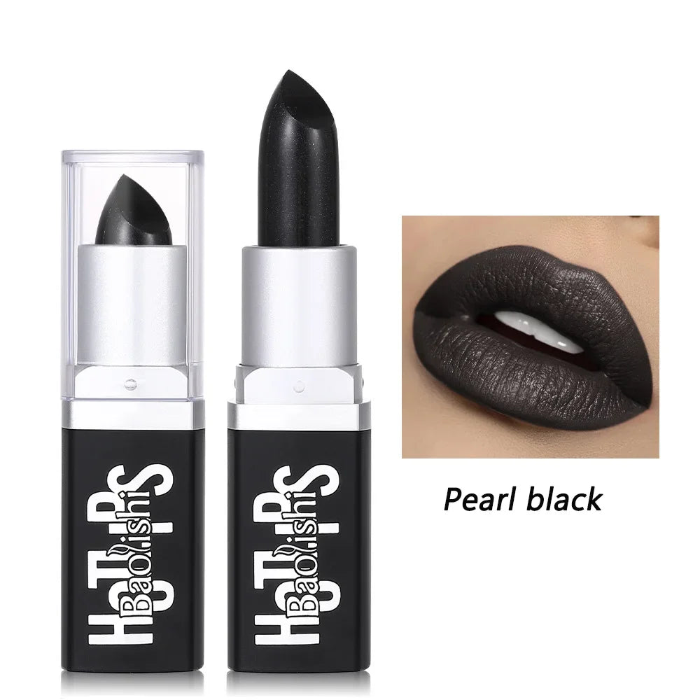 Matte Black Lipstick – Waterproof Dark Pearl Lip Color