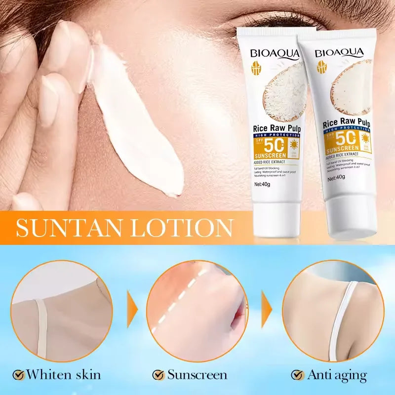 Facial Sunscreen Cream SPF 50+ Body Protector Solar Lotion Long-Lasting Non-Greasy Prevent Sunburn UV Protection Sun Sunblock Peaceful Pleasures Health and Wellness