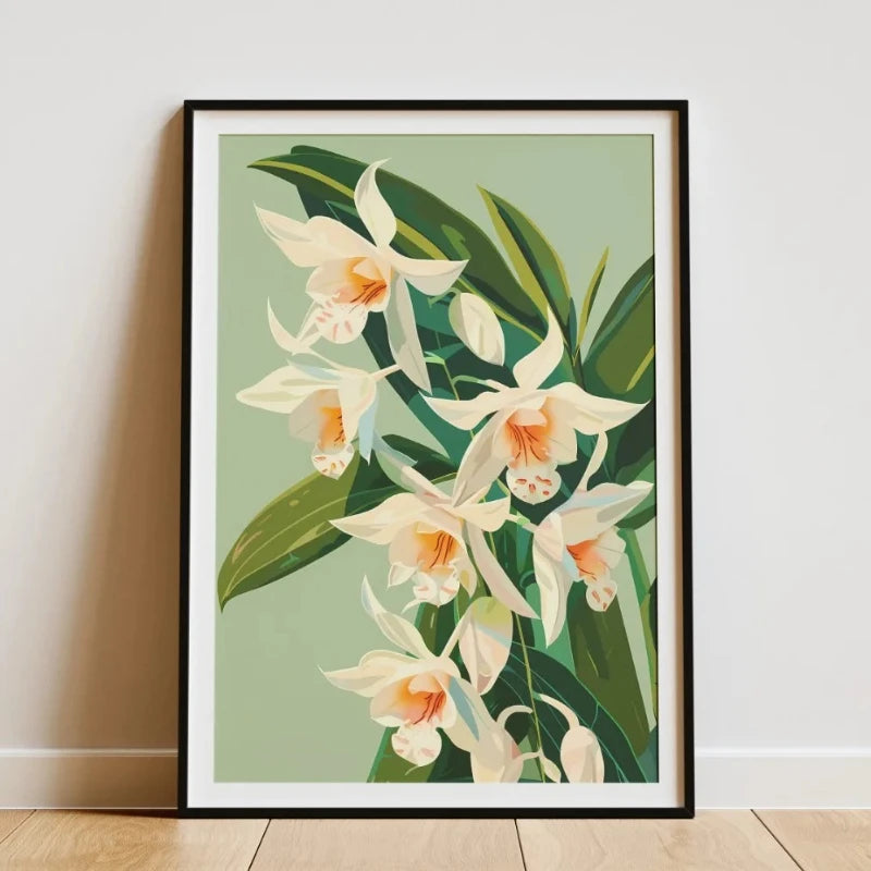 Minimalist Bamboo Tropical Leaf Botanical Canvas Wall Art Print