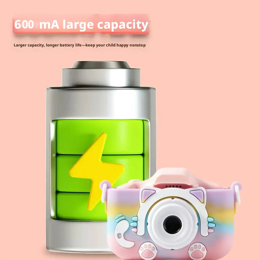 Cute Cartoon Kids Digital Camera HD Dual Lens 128G Portable Mini Children Camera Photo Video Recorder Toy for Boys Girls Gift Peaceful Pleasures Health and Wellness