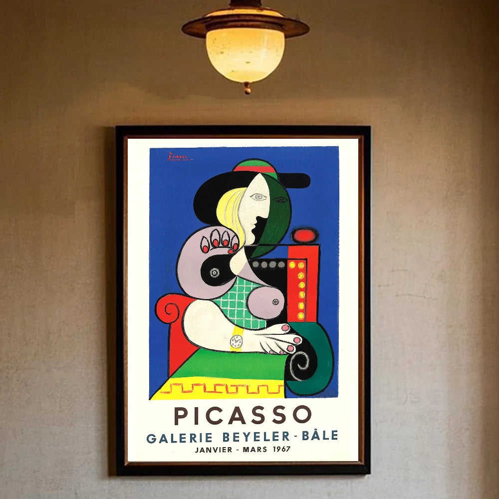 Picasso Abstract Art Wall Poster – Waterproof PVC Home Décor Abstract Wall Poster Peaceful Pleasures Health and Wellness z22 40X50cmNoframe