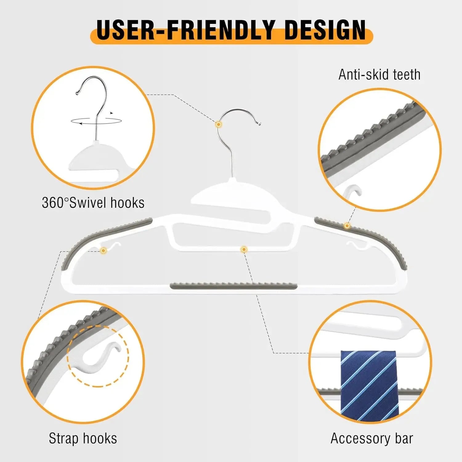 10/20/30pcs plastic coat hanger, non-slip super thin space-saving suit hanger pants hanger, sturdy and durable, with 360° hooks Peaceful Pleasures Health and Wellness