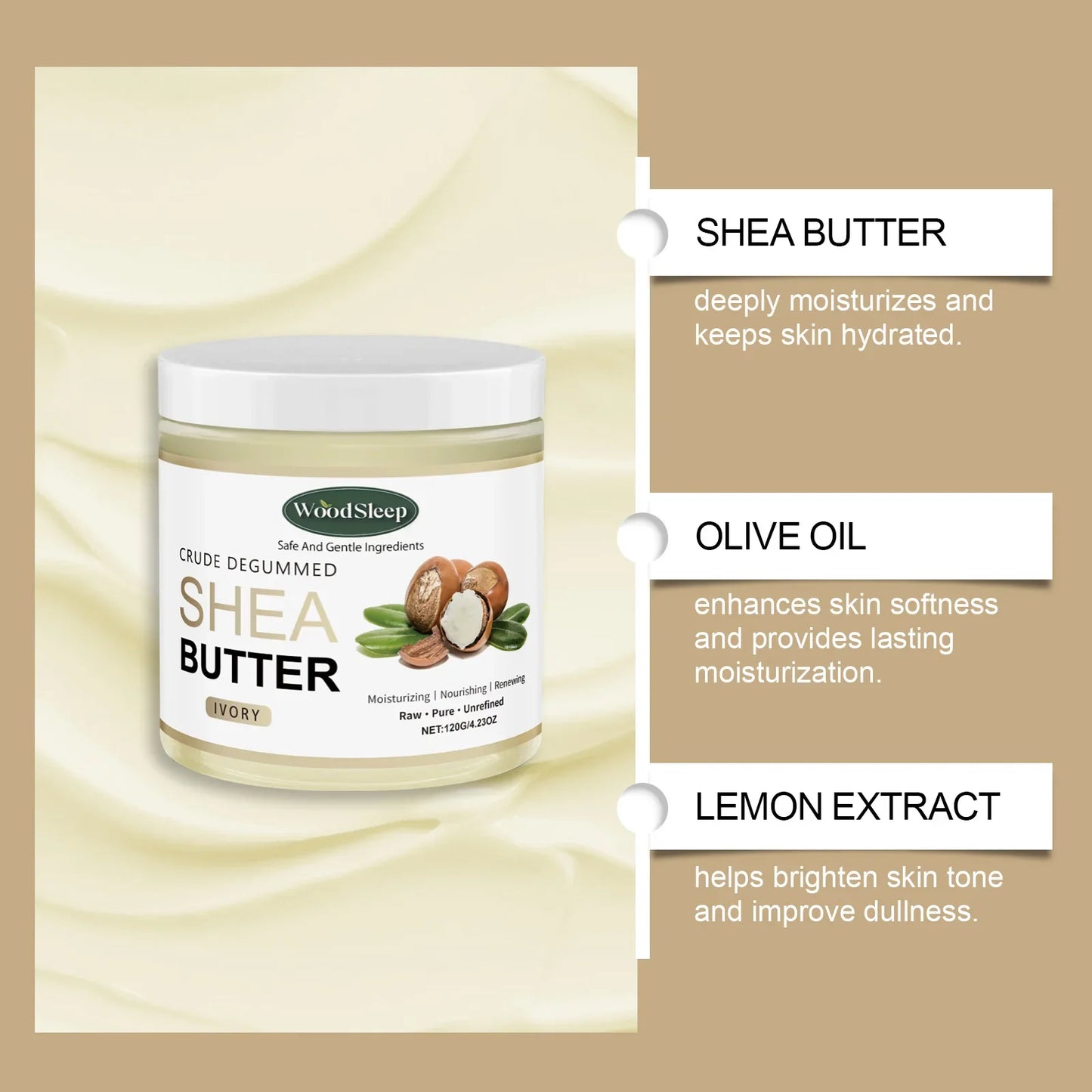 WOODSLEEP Shea Butter Cream – Deep Moisturizing Face & Body