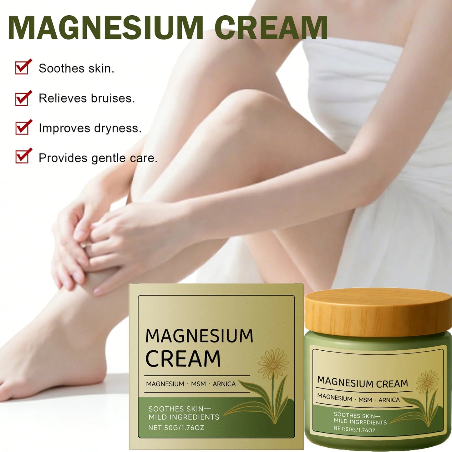 Magnesium Cream for Muscle & Nerve Relief – Body Massage Peaceful Pleasures Health and Wellness