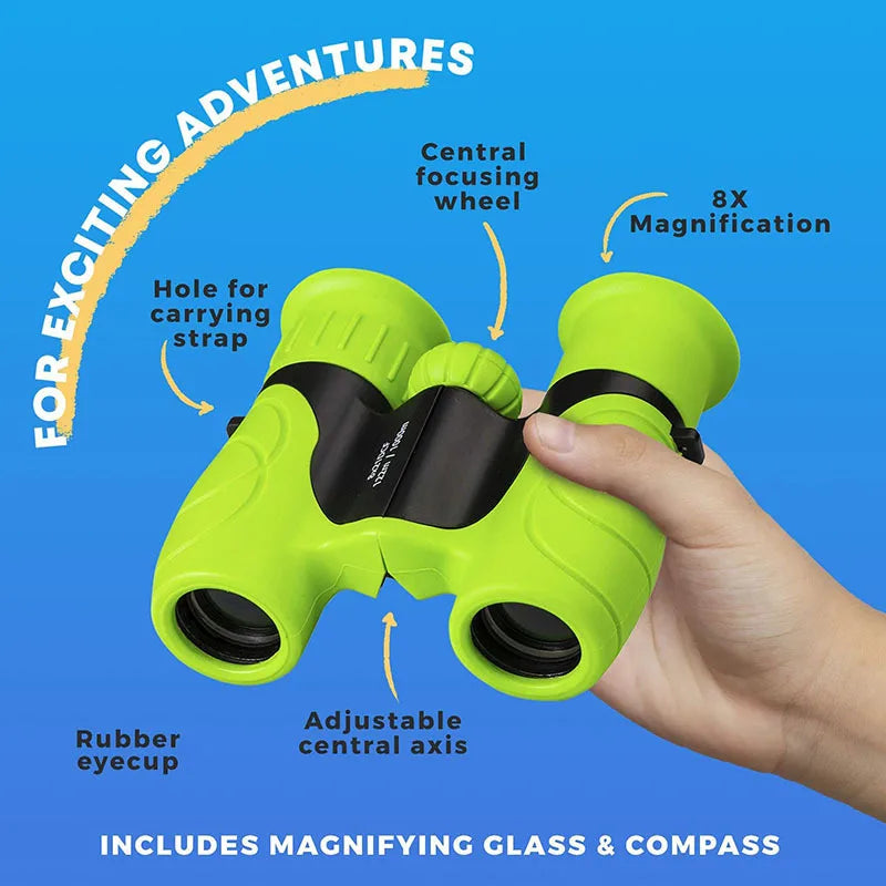 8X21Mm Kid Binocular Telescopes Children Educational Folding Telescope Outdoor Bird Watching Optics Telescope for Camping Peaceful Pleasures Health and Wellness