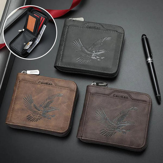 Men's Vintage Eagle-Embossed PU Leather Multi Card Wallet Men's Leather Wallet Peaceful Pleasures Health and Wellness