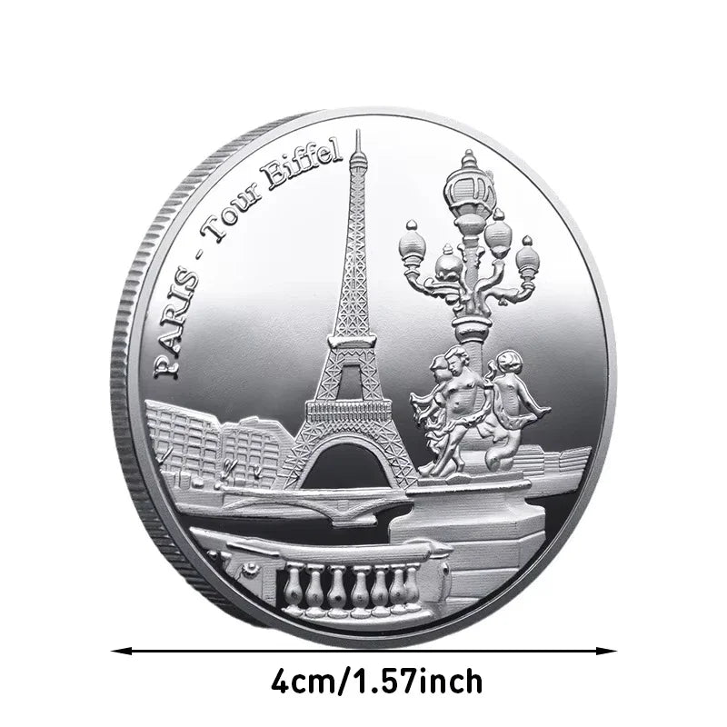 Paris Eiffel Tower Coin Collection Travel Collection Commemorative Coins Commemorative Coins Non-currency Peaceful Pleasures Health and Wellness