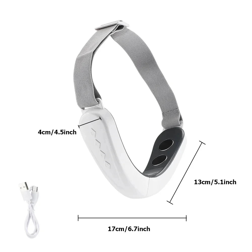 V Face Facial Massager, Intelligent Beauty Household Facial Massager, V-shaped Facial Lifting Firming Belt, Double Chin Reducer Peaceful Pleasures Health and Wellness white