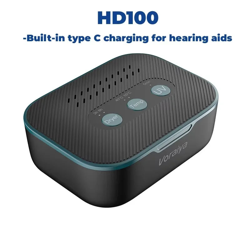 3 In1Digital Hearing Aid Dryer & Cleaner& Charger Box Earphones Store Dehumidifier Led Uv Drying Case With 2 Timing & Temp Modes Peaceful Pleasures Health and Wellness HD100