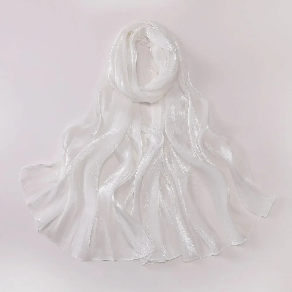 Women's Solid Chiffon Hijab Scarf – Long Lightweight Shawl Wrap