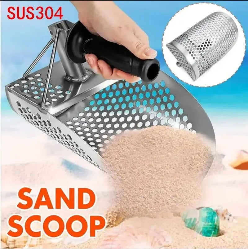 Beach Sand Scoop Shovel Metal Detector Sand Scoops Treasure Detecting Metal Detector Hunting Stainless Steel Tool Hex Peaceful Pleasures Health and Wellness