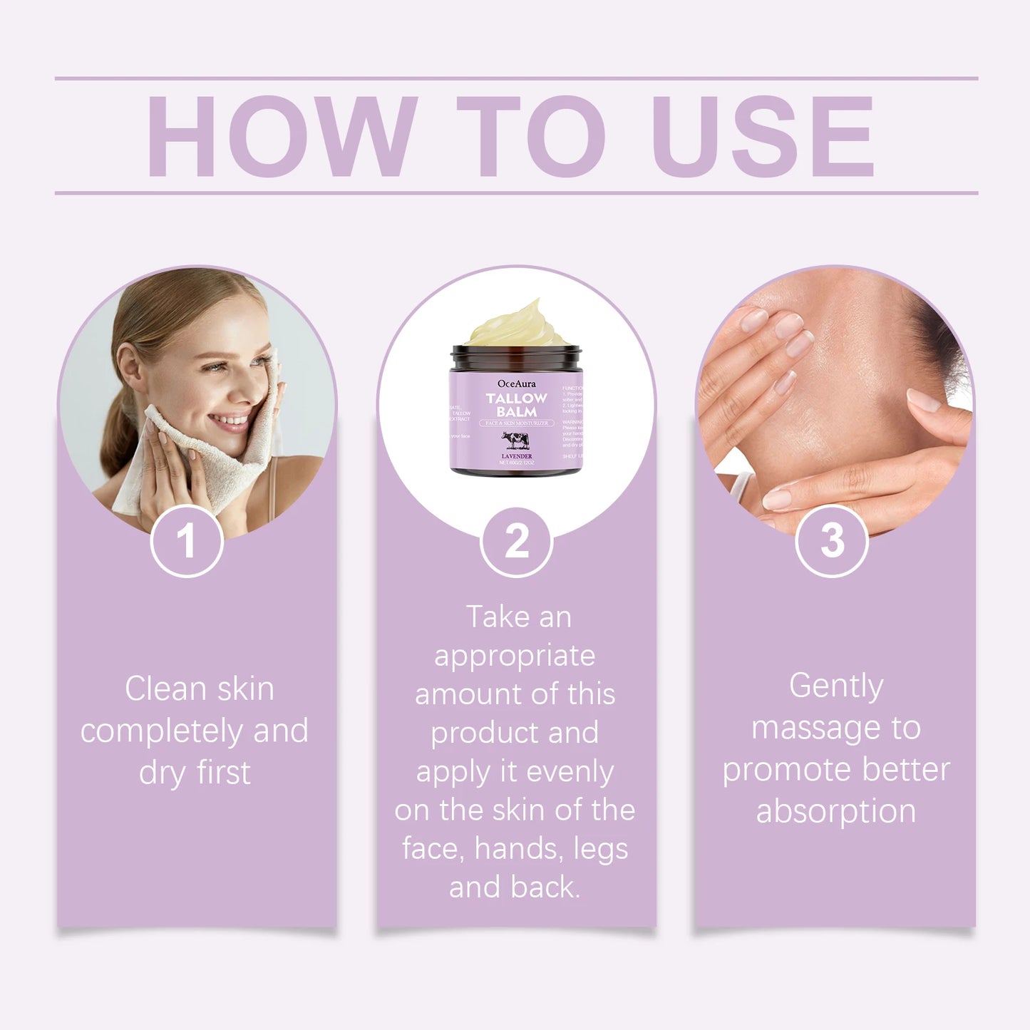 OceAura Lavender Tallow Moisturizing Body Cream 60g