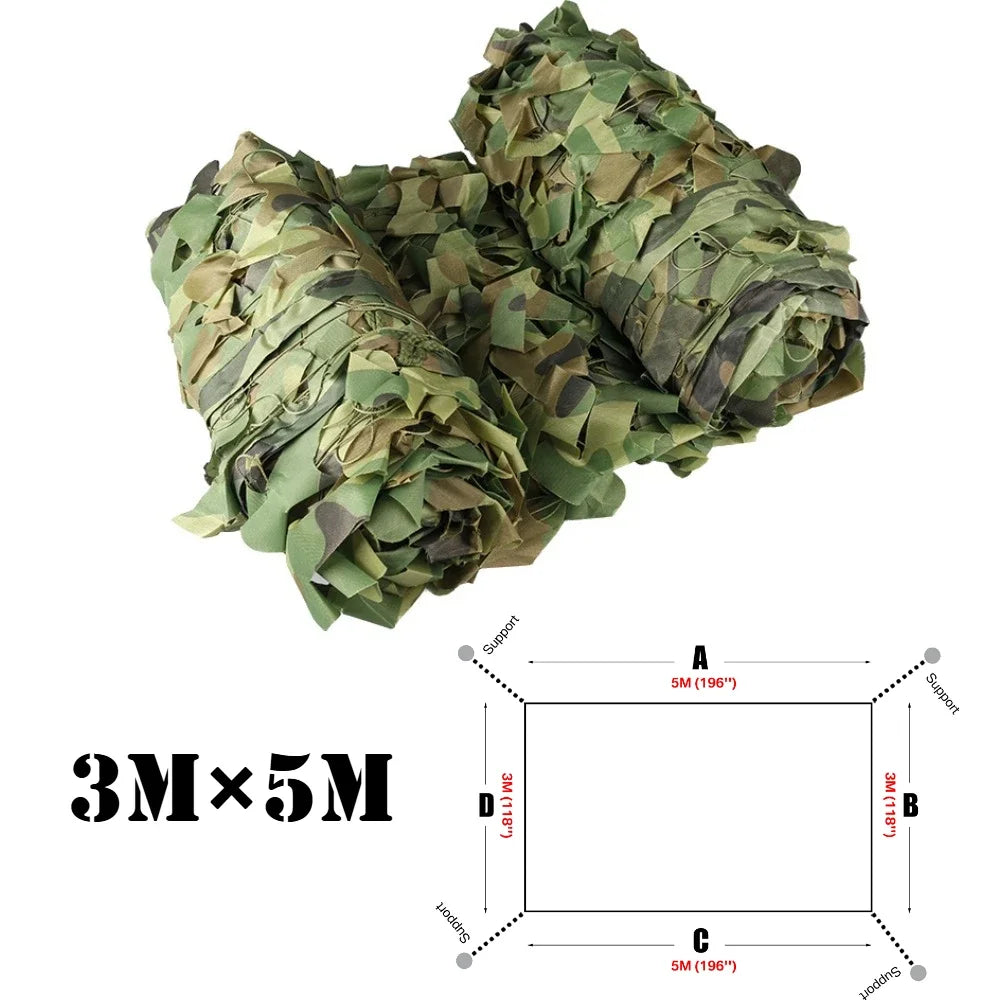 Camouflage Netting Outdoor Camping Sunshade Mesh Camo Net for Garden Buildings Fencing Trellis Covers Privacy Cloth Sun Shelter Peaceful Pleasures Health and Wellness 3Mx5M Woodland