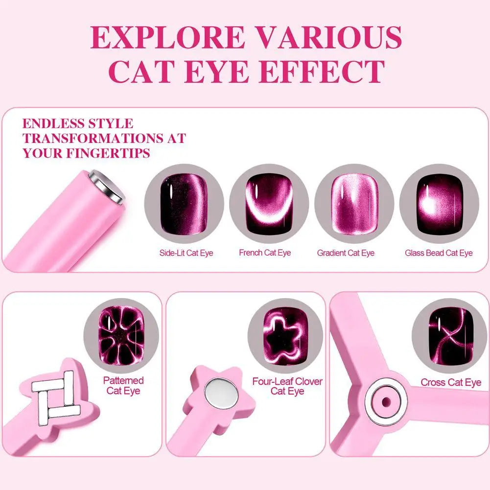 4-in-1 Cat Eye Magnet Nail Art Tool | Multi-Style Magnetic Stick