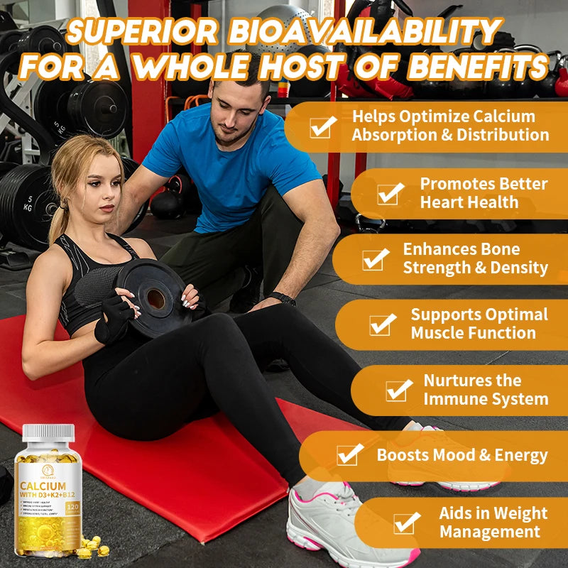Calcium Supplement with Vitamin K2, D3 & B12 – Bone & Joint Support Dietary Supplement Peaceful Pleasures Health and Wellness