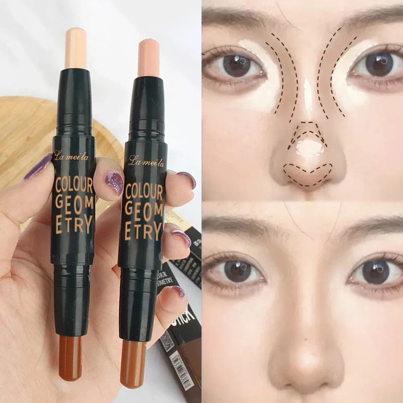 Dual-ended contour stick, facial foundation, concealer, long-lasting dark circles, correcting contour concealer, makeup Peaceful Pleasures Health and Wellness
