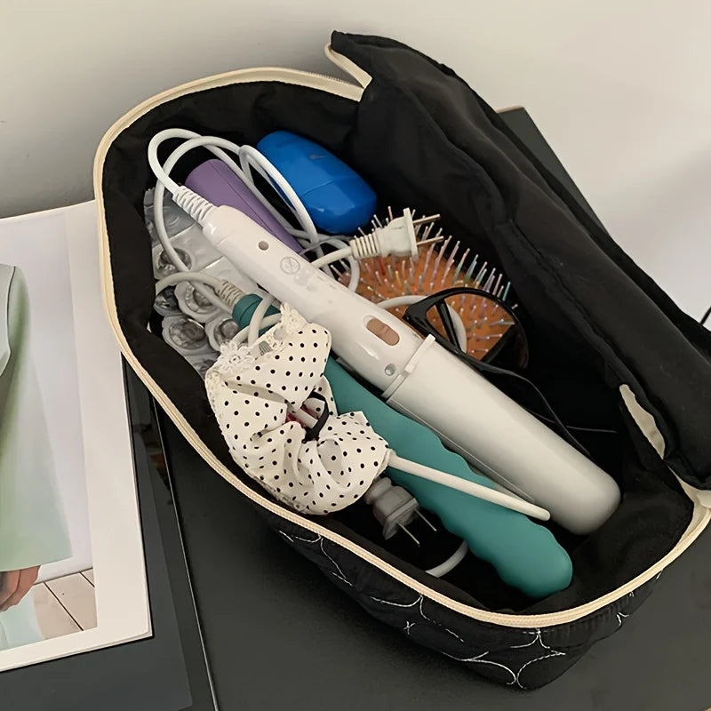 Large Travel Organizer Bag for Hair Dryer, Curling Iron & Makeup
