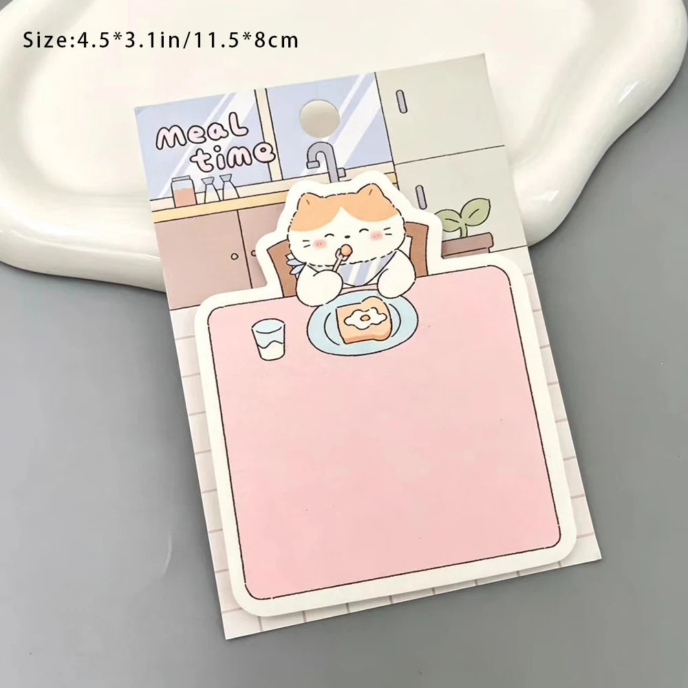 Cute Cat Illustration Sticky Notes Time Paradise Series