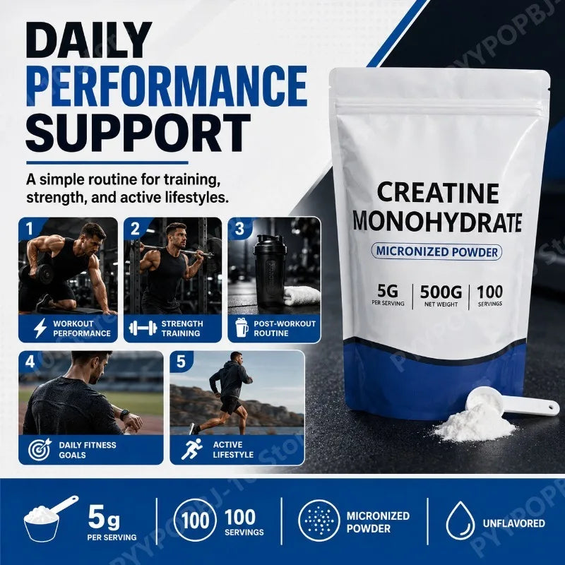 Micronized Creatine Monohydrate Powder 500g | Unflavored GMO-Free