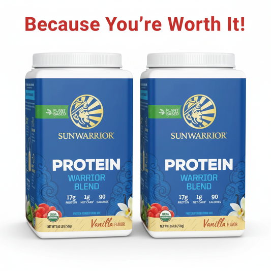 SunWarrior Protein Warrior Blend 1.65 Lb Vanilla Plant Protein Powder 2 Containers TWO!