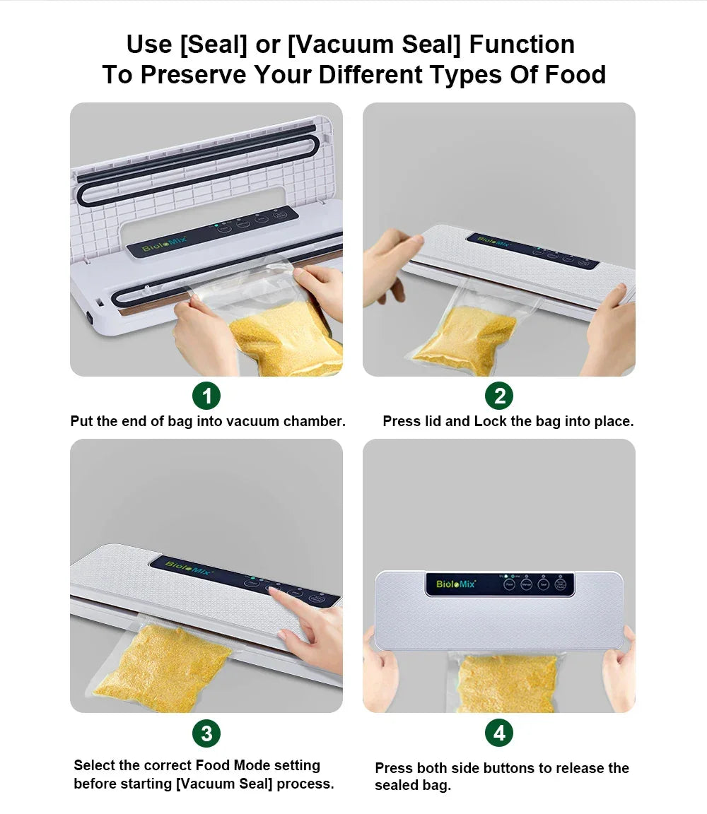 BioloMix W230 Automatic Vacuum Sealer | Wet & Dry Food Saver Peaceful Pleasures Health and Wellness