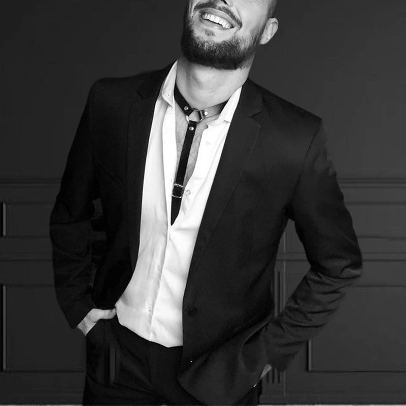 Sissy Men Faux Leather Suspenders Sexy Men's Suits Decor Temptation