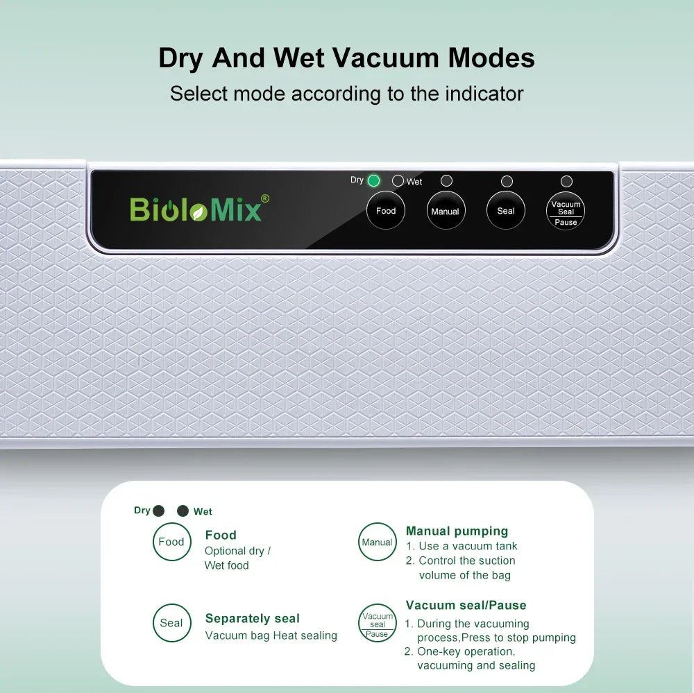BioloMix W230 Automatic Vacuum Sealer | Wet & Dry Food Saver Peaceful Pleasures Health and Wellness