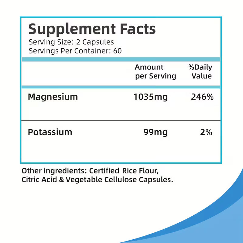 Mago7 Magnesium & Potassium Heart & Nervous System Support 120ct Peaceful Pleasures