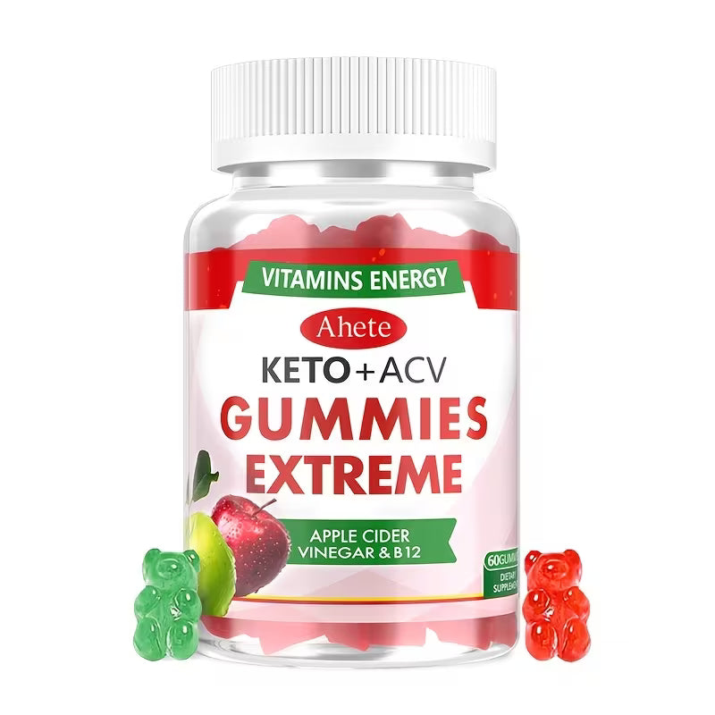Bottle of Ahete Keto + ACV Gummies Extreme on a white background