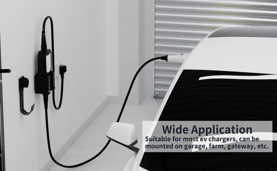 EV Charger Holder Wall Mount Kit EV Charger Holster Dock for SAE J1772 Connector J-Hook EV Charger Cable Holder EV Charging Box Peaceful Pleasures Health and Wellness