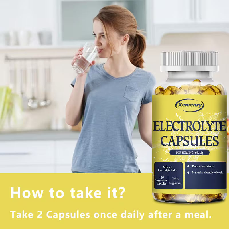 Electrolyte Capsules – Vitamin D3, Magnesium, Potassium, Calcium 120ct Peaceful Pleasures